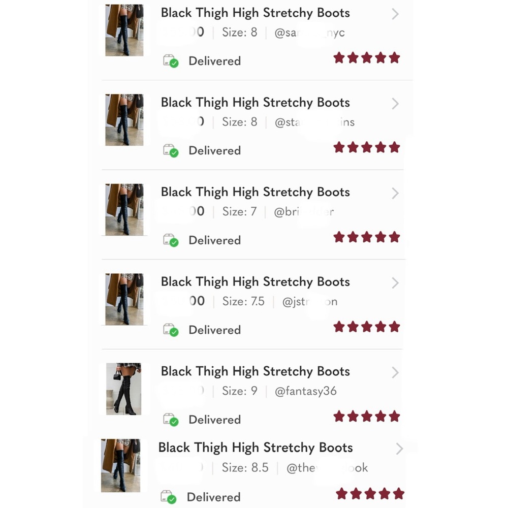 Black Thigh High Stretchy Boots - Picture 8 of 9